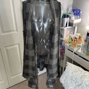 Plaid Open Front Women's Sweater Vest